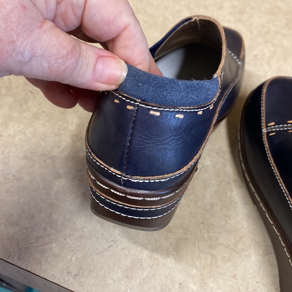 Spring Step L’ Artiste Navy Painted Floral Design Slip On Wedge - Picture 9 of 12